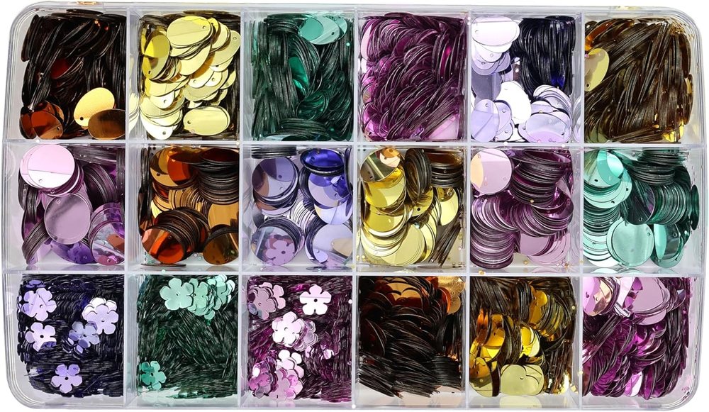 Creatology Assorted Shapes Craft Sequins, Bulk PVC Resin Embellishments, Assorted Colors, 15.87 oz, 1-Pack, view 2