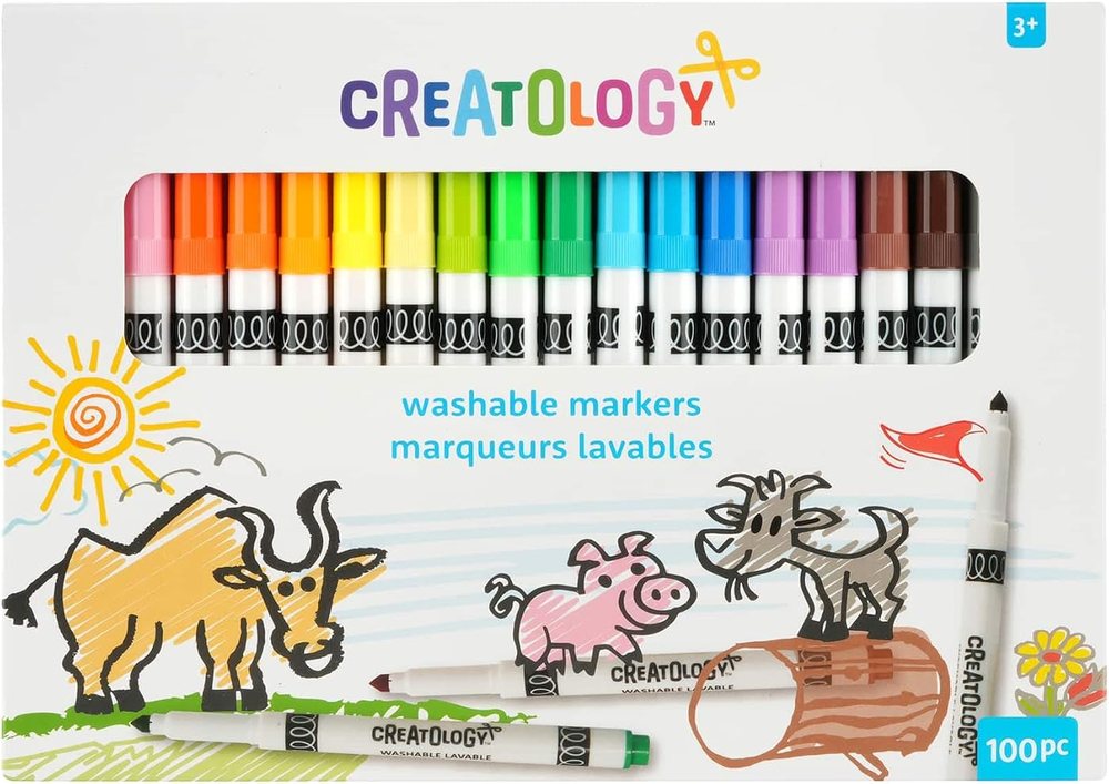 Creatology 100 Count Color Round Tip Washable Marker Set, view 4