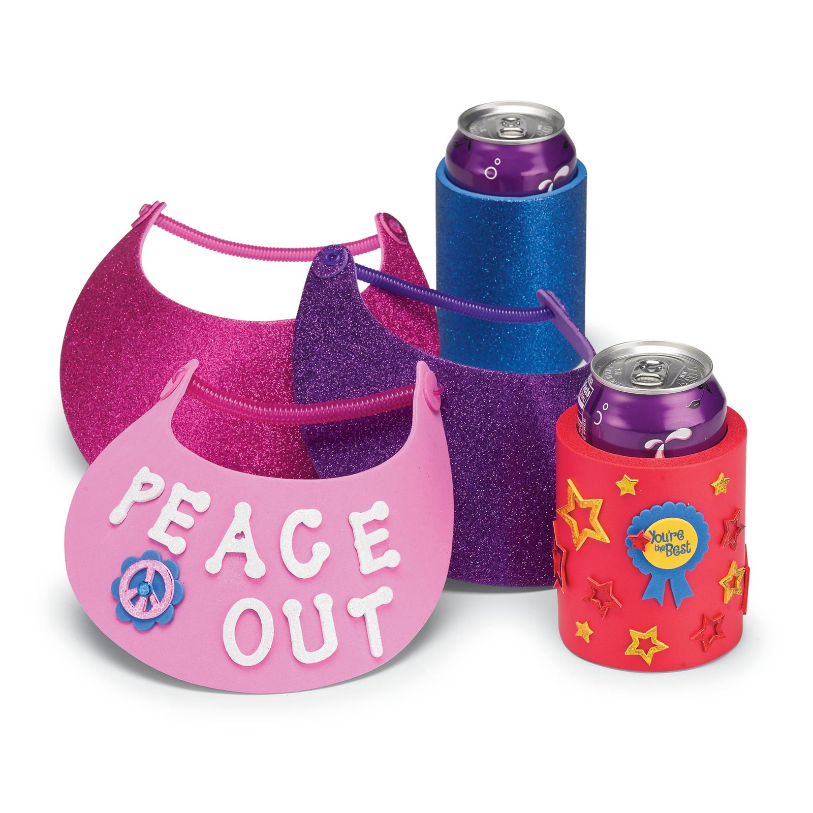 Creatology craft kit pieces laid out in bright colors
