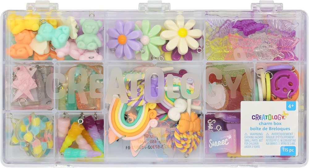 Creatology Mixed Craft Charms, Assorted Flowers Unicorns and Smiley Faces, Multicolor, 115 Pieces, 1-Pack, view 4