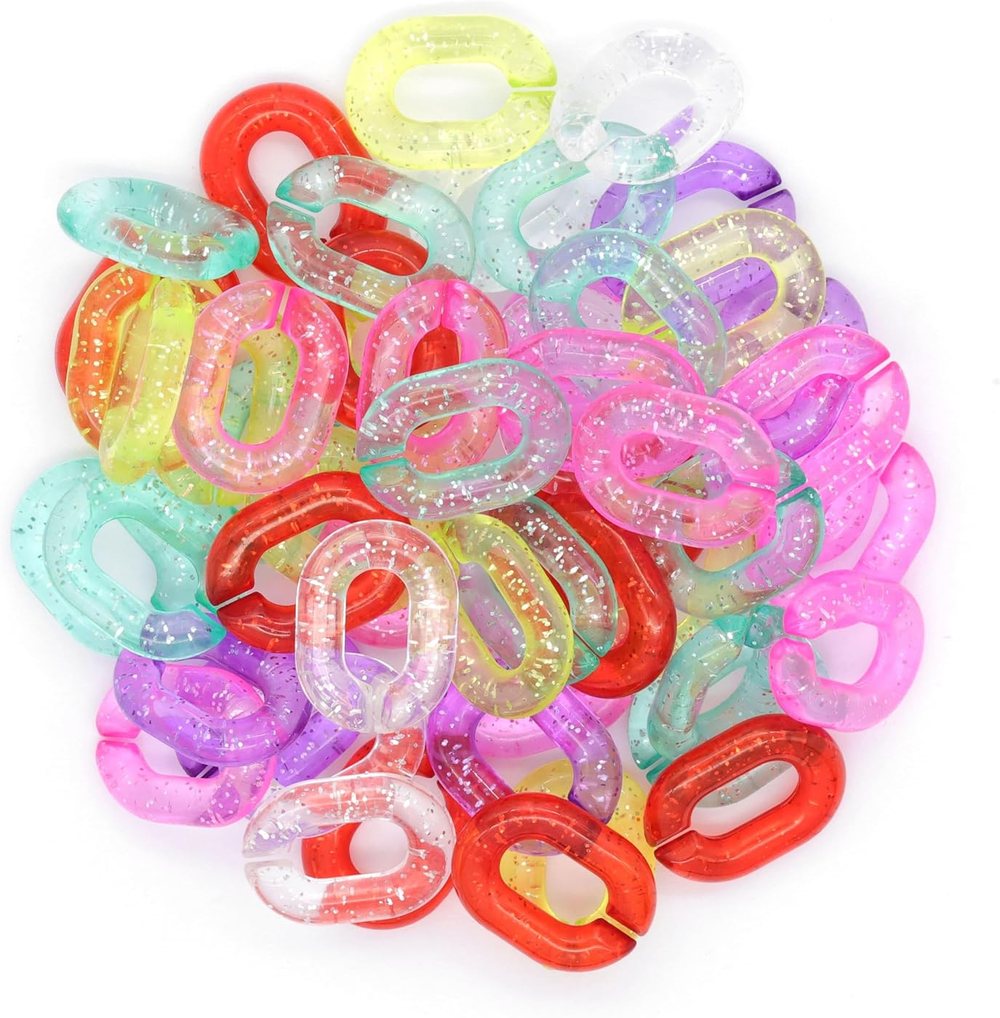 Creatology Transparent Glitter Plastic Chain Links, view 2